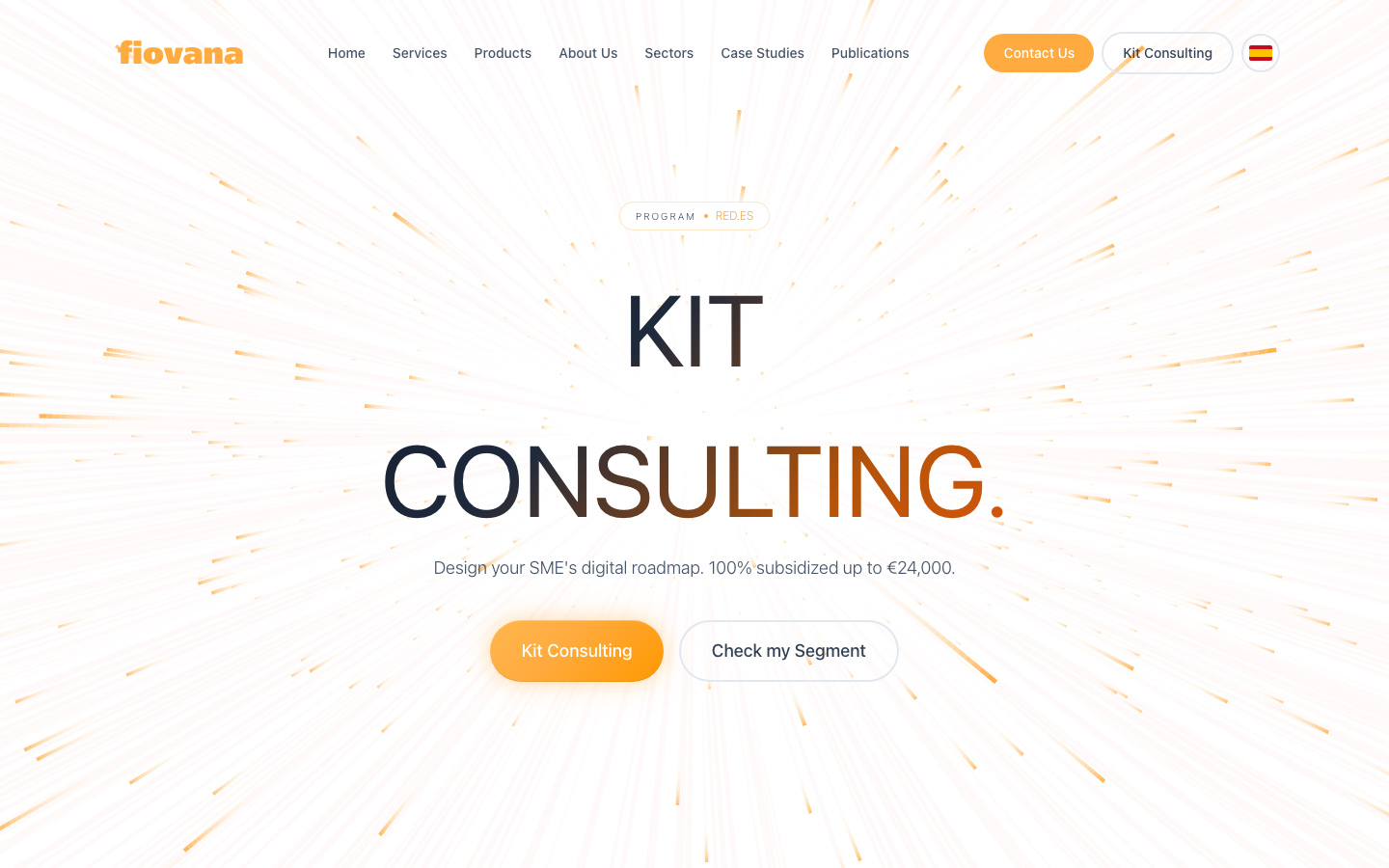 Fiovana Kit Consulting program page for subsidized SME digital roadmaps