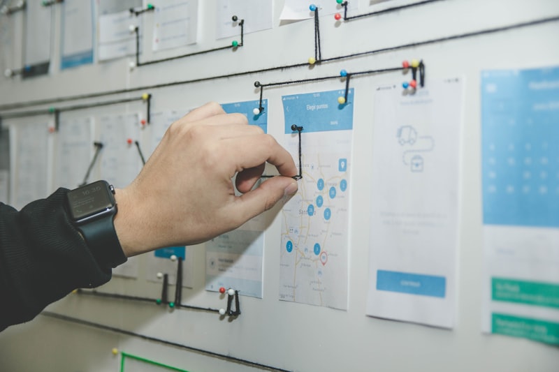 Solution blueprint and roadmap planning on a whiteboard